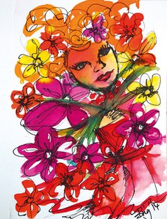 Face Amongst Flowers